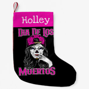 Day of the dead Dia de Los Muertos Sugar Skull Liten Julstrumpa