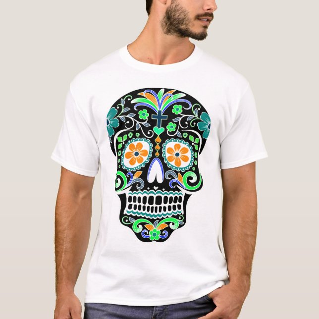 Day of the dead - Día de Los Muertos - Sugar Skull T Shirt (Framsida)