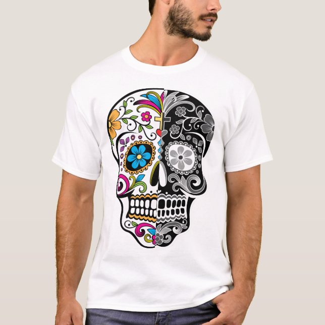 Day of the dead - Día de Los Muertos - Sugar Skull T Shirt (Framsida)