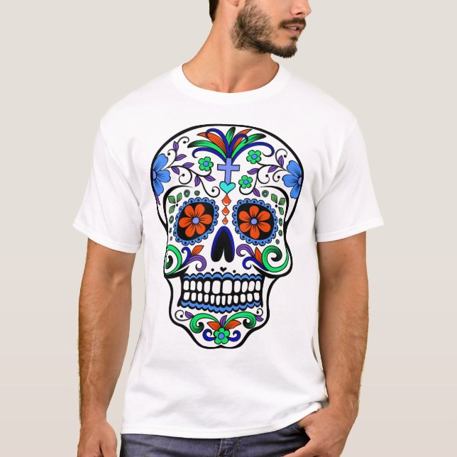 Day of the dead - Día de Los Muertos - Sugar Skull T Shirt (Framsida)