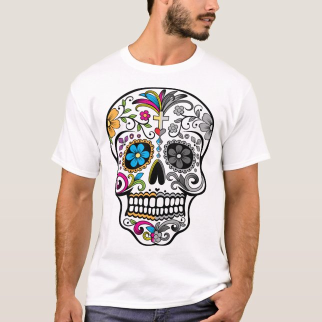 Day of the dead - Día de Los Muertos - Sugar Skull T Shirt (Framsida)