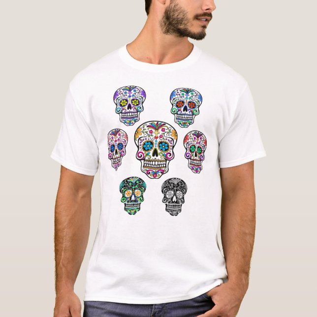 Day of the dead - Día de Los Muertos - Sugar Skull T Shirt (Framsida)