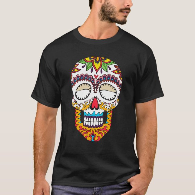 Day of the dead Dia De Los Muertos T Shirt (Framsida)