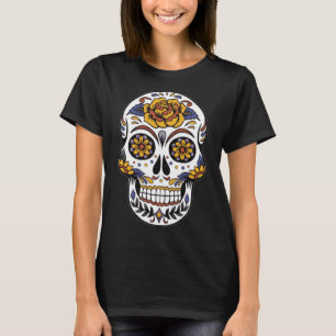 Day of the dead Dia De Muertos blomsocker Skull T Shirt