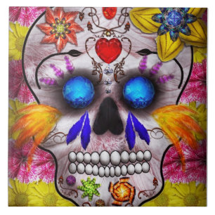 Day of the dead - död maskerar kakelplatta