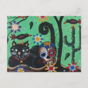 Day of the dead, Döskallar av socker, svart katt, Vykort