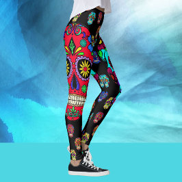 Day of the dead Döskallar för baljväxtsocker Leggings