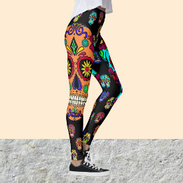 Day of the dead Döskallar för baljväxtsocker Leggings