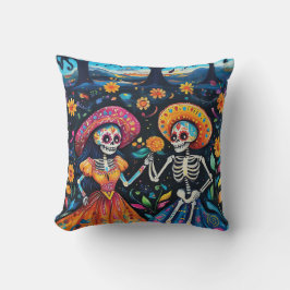 Day of the dead färgstark design kudde