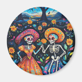 Day of the dead färgstark design magnet