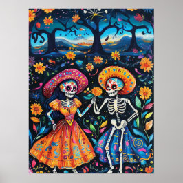 Day of the dead färgstark design poster