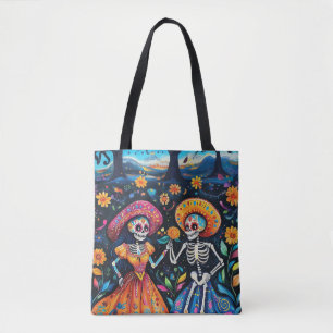 Day of the dead färgstark design tygkasse