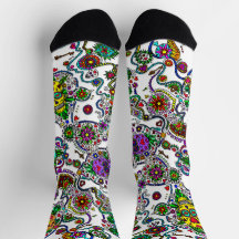 Day of the dead färgstarka skullsocklar