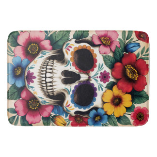 Day of the Dead Floral Skull Badrumsmatta