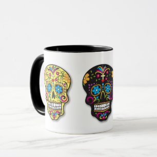 Day of the dead för multifärgadsockerdöskallar mugg