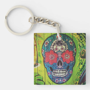 Day of the dead Funky Blue och Grönt Sugar Skull K