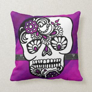 Day of the dead Glitter Sugar Döskallar Pirat Rand Kudde