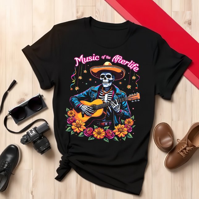 Day of the dead Guitar Music från efterlivet T Shirt (Skapare uppladdad)