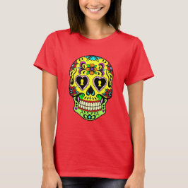 Day of the dead Gult Sugar Skull Kvinnor i T-Shirt