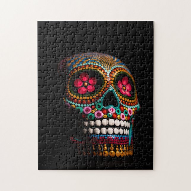 Day of the dead Halloween Cute Paint Skull Pussel (Vertikal)