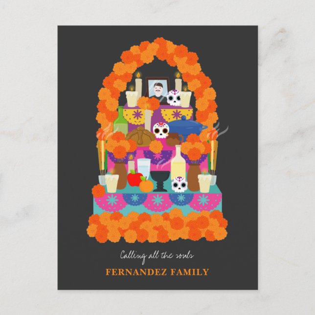 Day of the dead halloween fest helg vykort (Framsida)