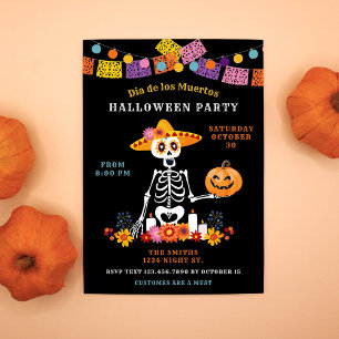 Day of the dead Halloween fest Inbjudningar