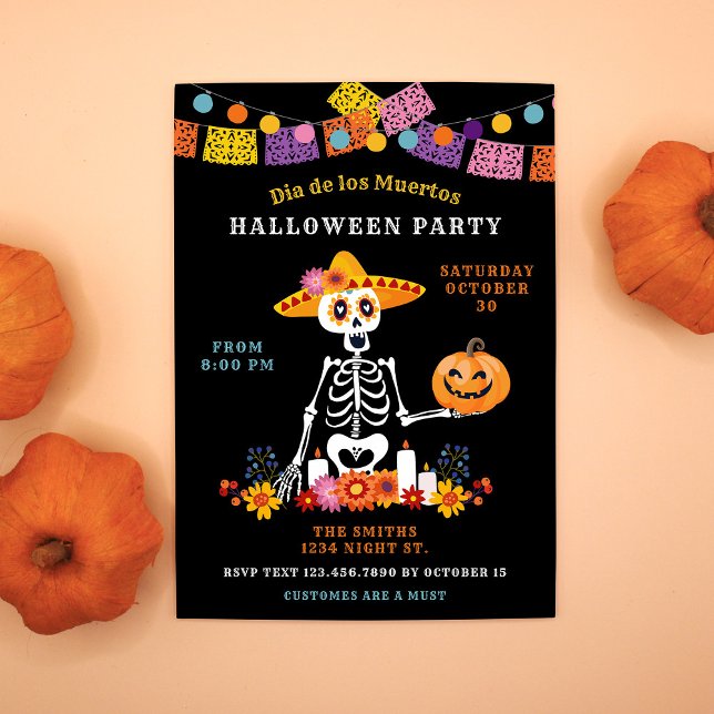 Day of the dead Halloween fest Inbjudningar (Skapare uppladdad)