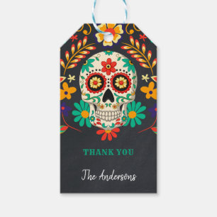 Day of the dead Halloween fest Tack Presentetikett