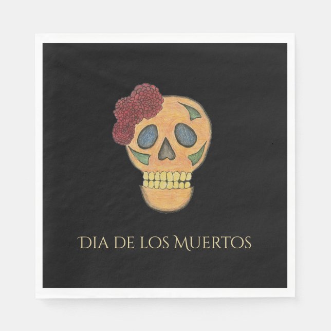 Day of the dead Halloween Gothic Sugar Skull Pappersservett (Framsidan)