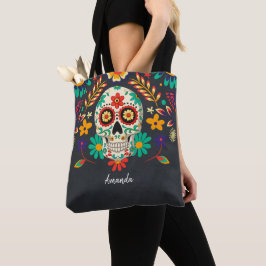 Day of the dead Halloween Personalize Sugar Skull Tygkasse