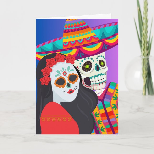 Day of the dead Hälsning för ett par Kort (Framsida)