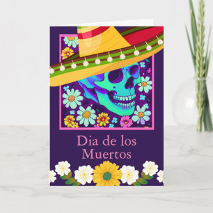 Day of the dead Hälsning Skullblommor Kort