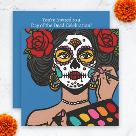 Day of the dead Hand plockade Catrina Inbjudningar