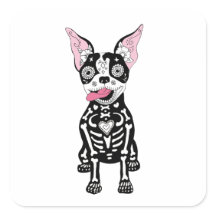 Day of the dead Hund Sticker