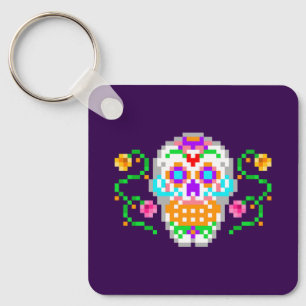 Day of the dead-inspirerad nyckelkedja för sockers nyckelring