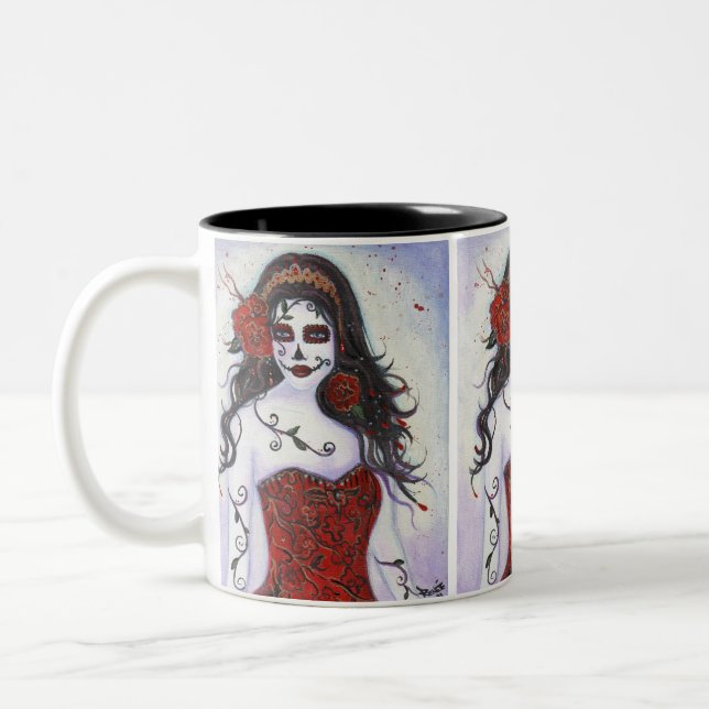 Day of the dead kaffe mugg av Renee L. Lavoie (Vänster)