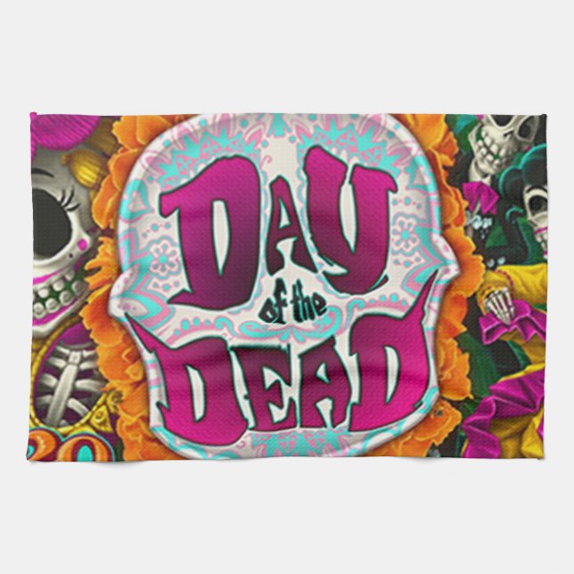 Day of the dead kökshandduk (Horisontell)