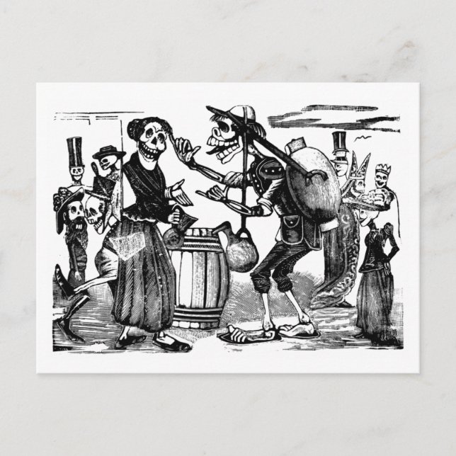 day of the dead-kort av Jose Posada Vykort (Framsida)
