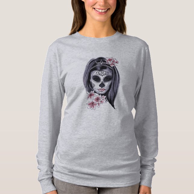 Day of the dead Kvinnors Ansikte T Shirt (Framsida)