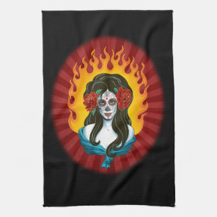 Day of the dead La Muerta Kökshandduk