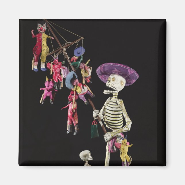 Day of the dead: Leksak Peddler från Oaxaca Magnet (Framsidan)
