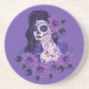 Day of the dead lila gerbera daisy art av Renee Underlägg