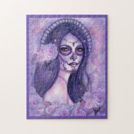 Day of the dead lila ro och butterflies Renee Pussel