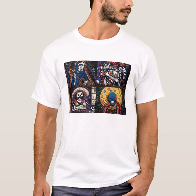 "Day of the dead" ljus Tee Shirt (Framsida)