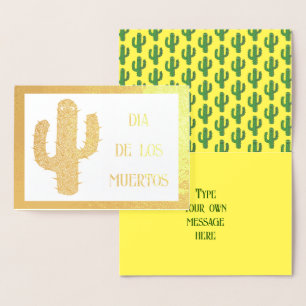 Day of the dead Lycklig Cactus Anpassningsbar Folierat Kort