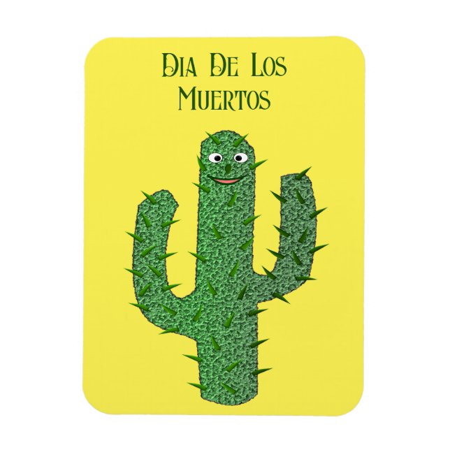 Day of the dead Lycklig Cactus Anpassningsbar Magnet (Vertikal)