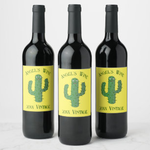 Day of the dead Lycklig Cactus Anpassningsbar Vinflaska Etikett