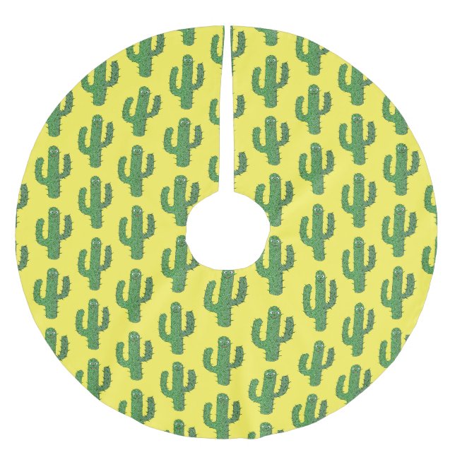 Day of the dead Lycklig Cactus Patterned Julgransmatta Borstad Polyester (Framsidan)