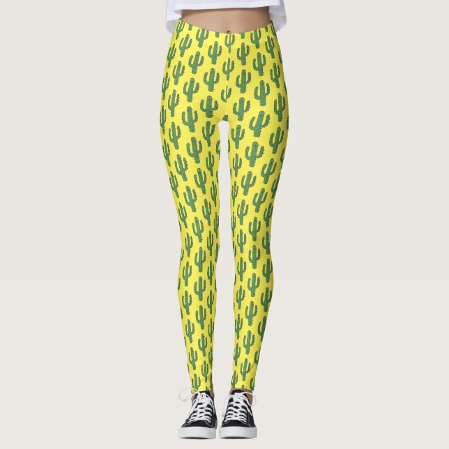Day of the dead Lycklig Cactus Patterned Leggings (Framsida)