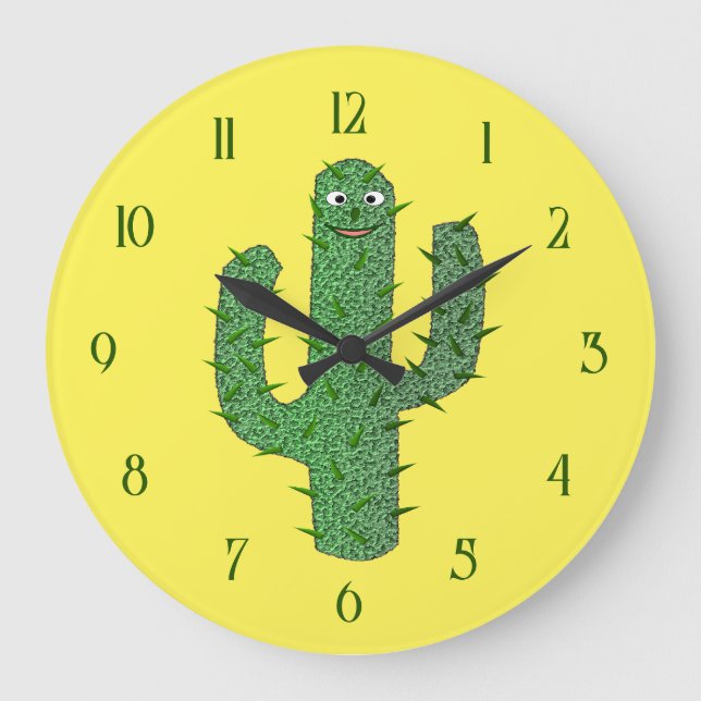 Day of the dead Lycklig Cactus Stor Klocka (Framsida)